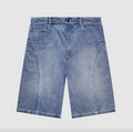 Men’s Custom Embroidered Stone-Washed Denim Jorts – Baggy Balloon Fit Wide-Leg Sun-Faded Jean Shorts
