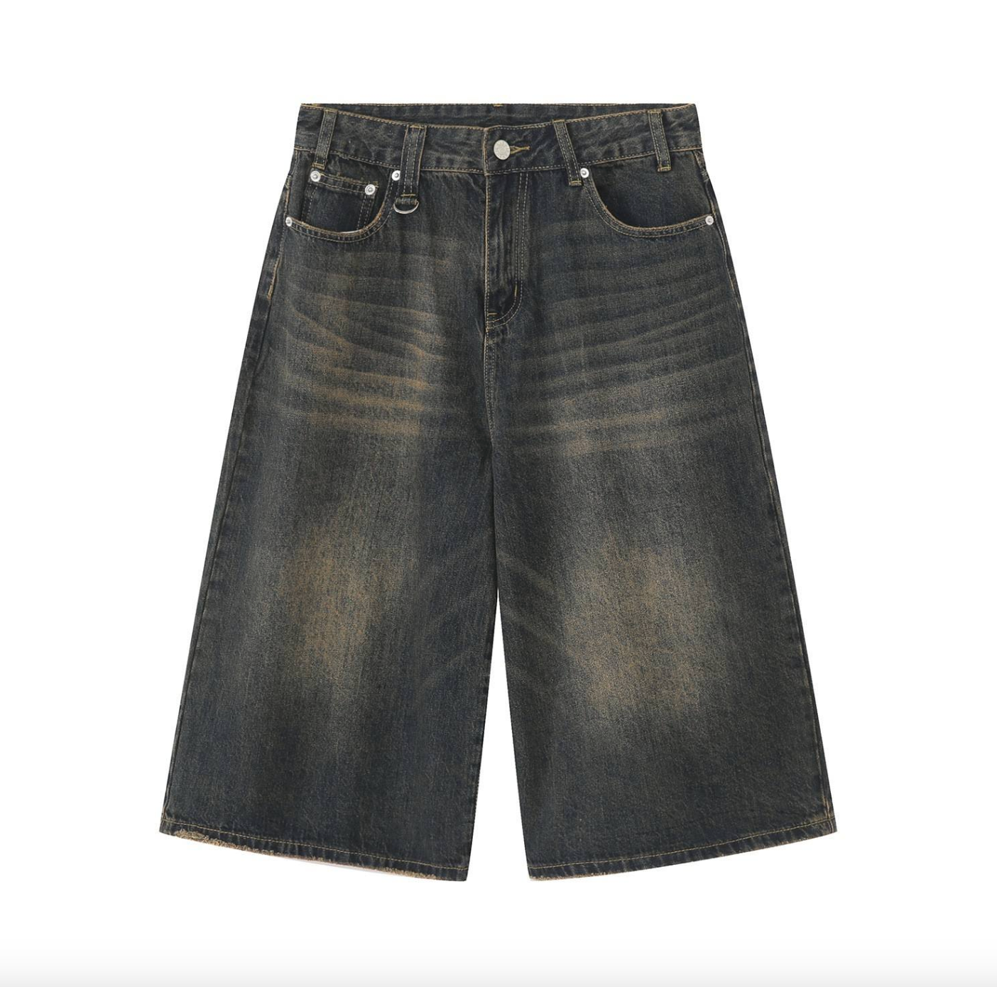 Men’s Custom Dark Denim Jorts – High-Quality Baggy Fit Jean Shorts, Hot Summer Streetwear