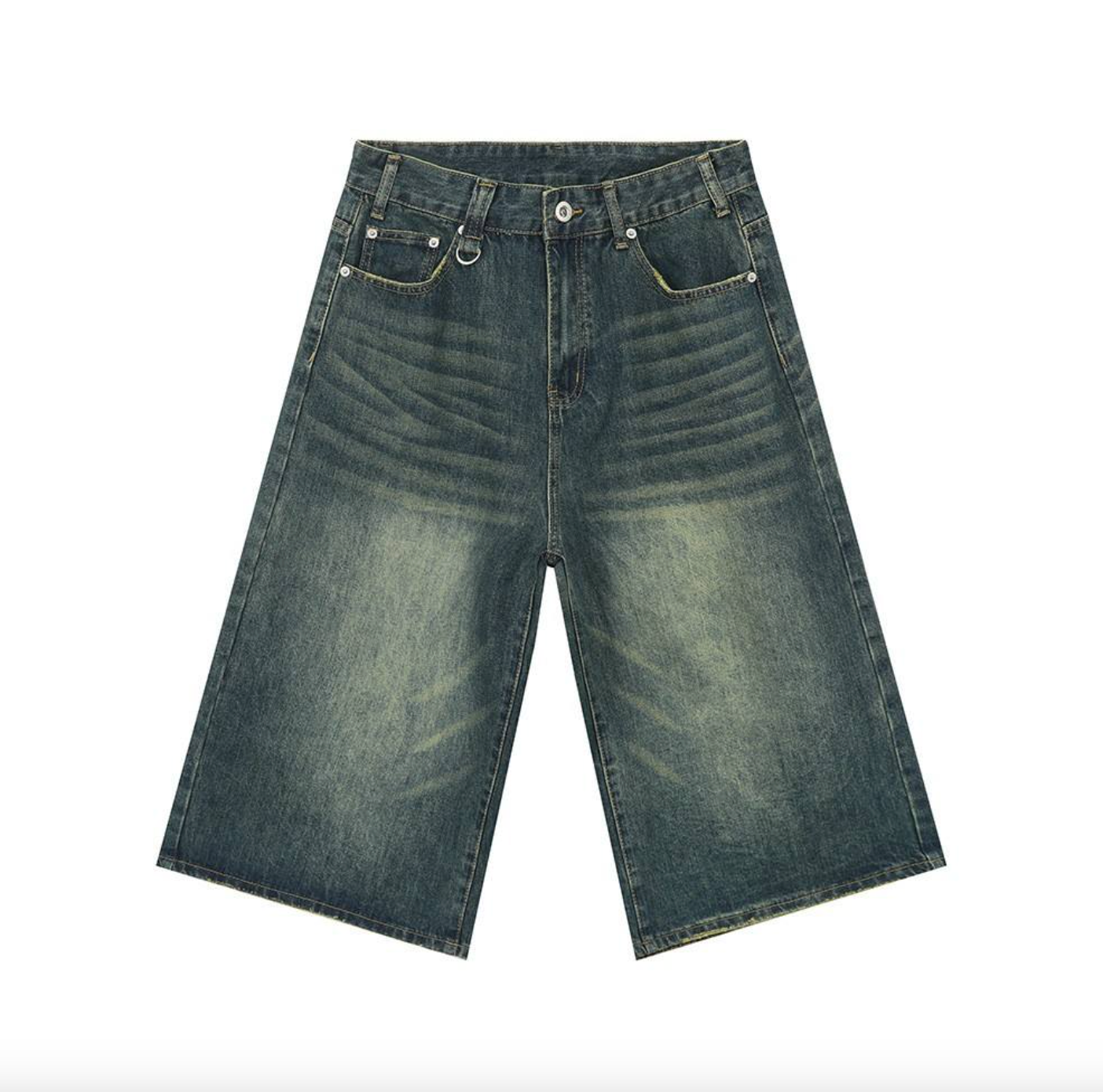 Men’s Custom Dark Denim Jorts – High-Quality Baggy Fit Jean Shorts, Hot Summer Streetwear