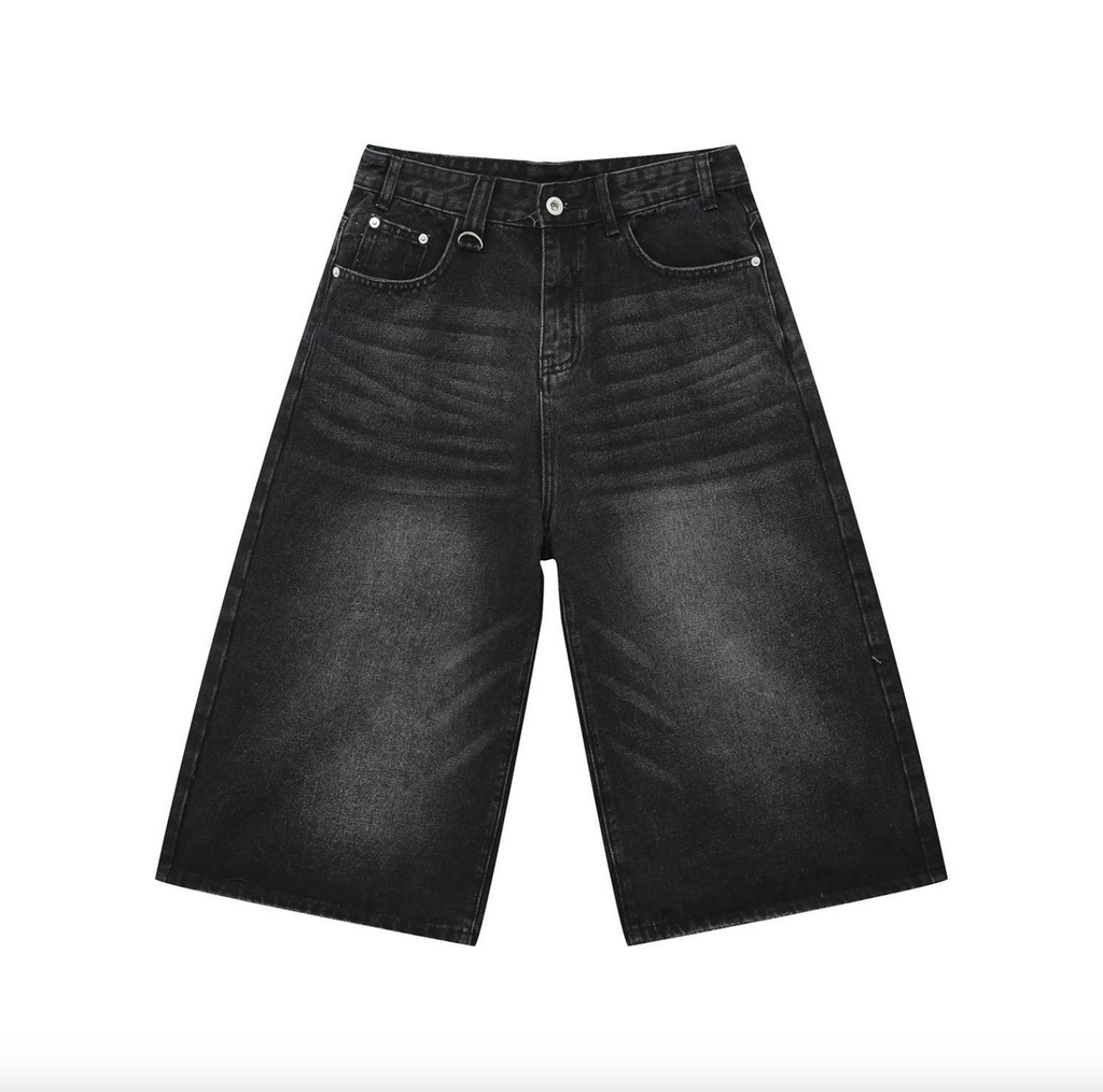 Men’s Custom Dark Denim Jorts – High-Quality Baggy Fit Jean Shorts, Hot Summer Streetwear