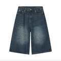 Men’s Custom Dark Denim Jorts – High-Quality Baggy Fit Jean Shorts, Hot Summer Streetwear